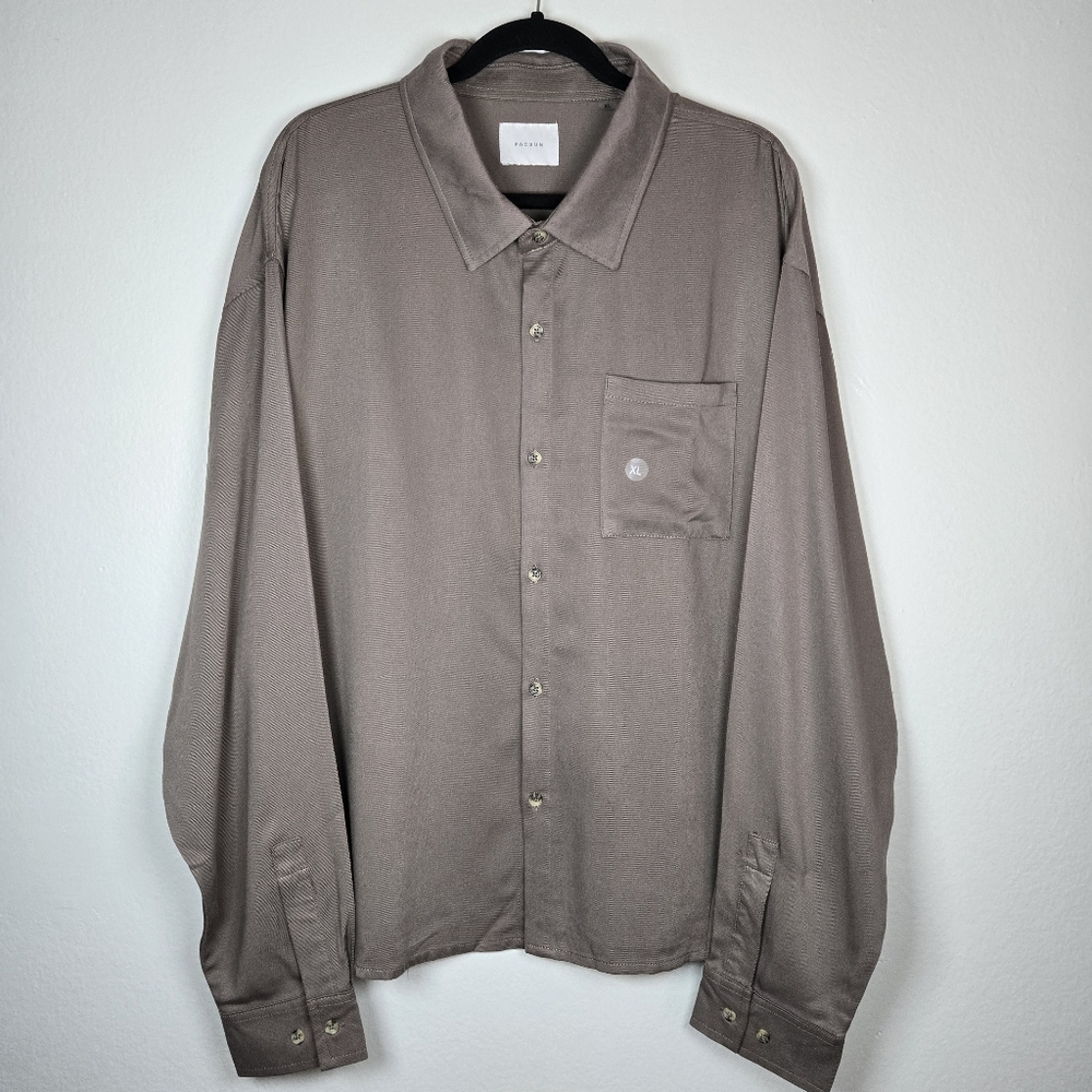 Pacsun Long Sleeve Button Up Brown Shirt